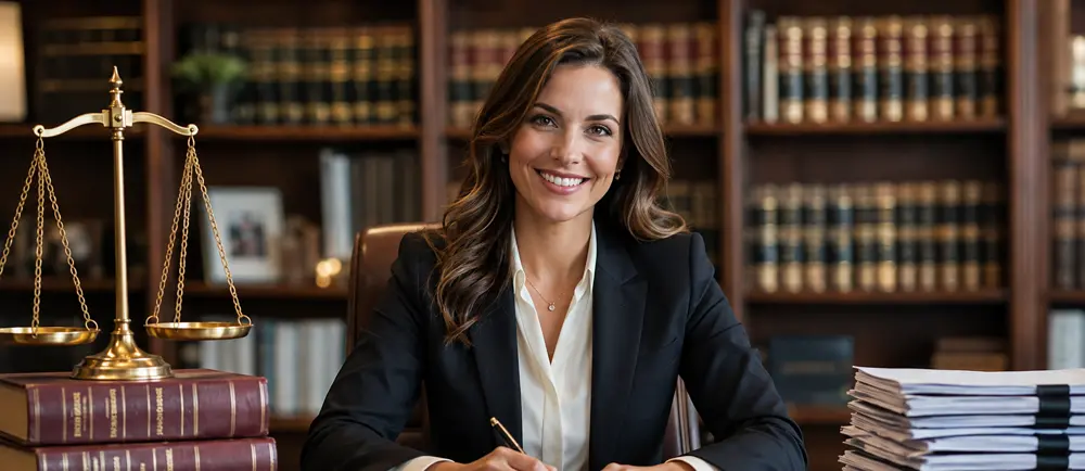 Business lawyer in a law office