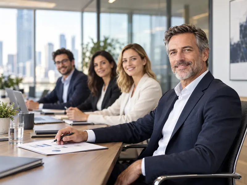 Consulting team during a professional strategy meeting