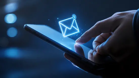 Sending a business inquiry from a smartphone
